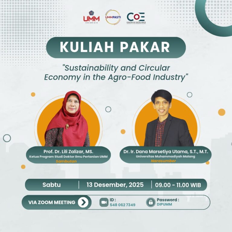 Kuliah Pakar “Sustainability and Circular Economy in the Agri-Food Industry
